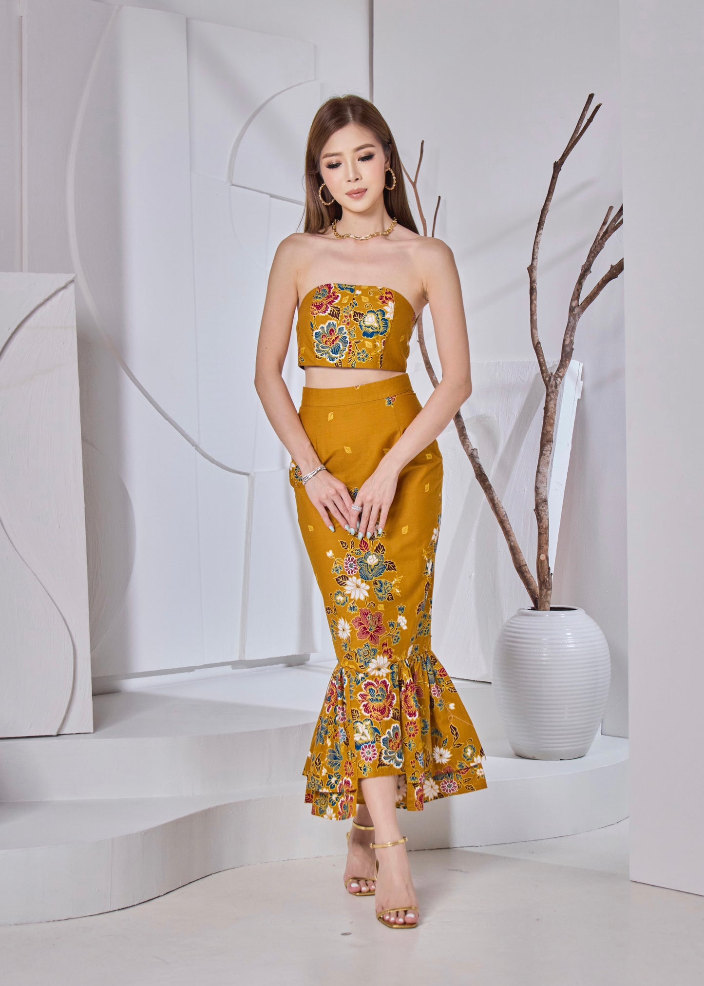 Euphoria Midi Skirt (Mustard)