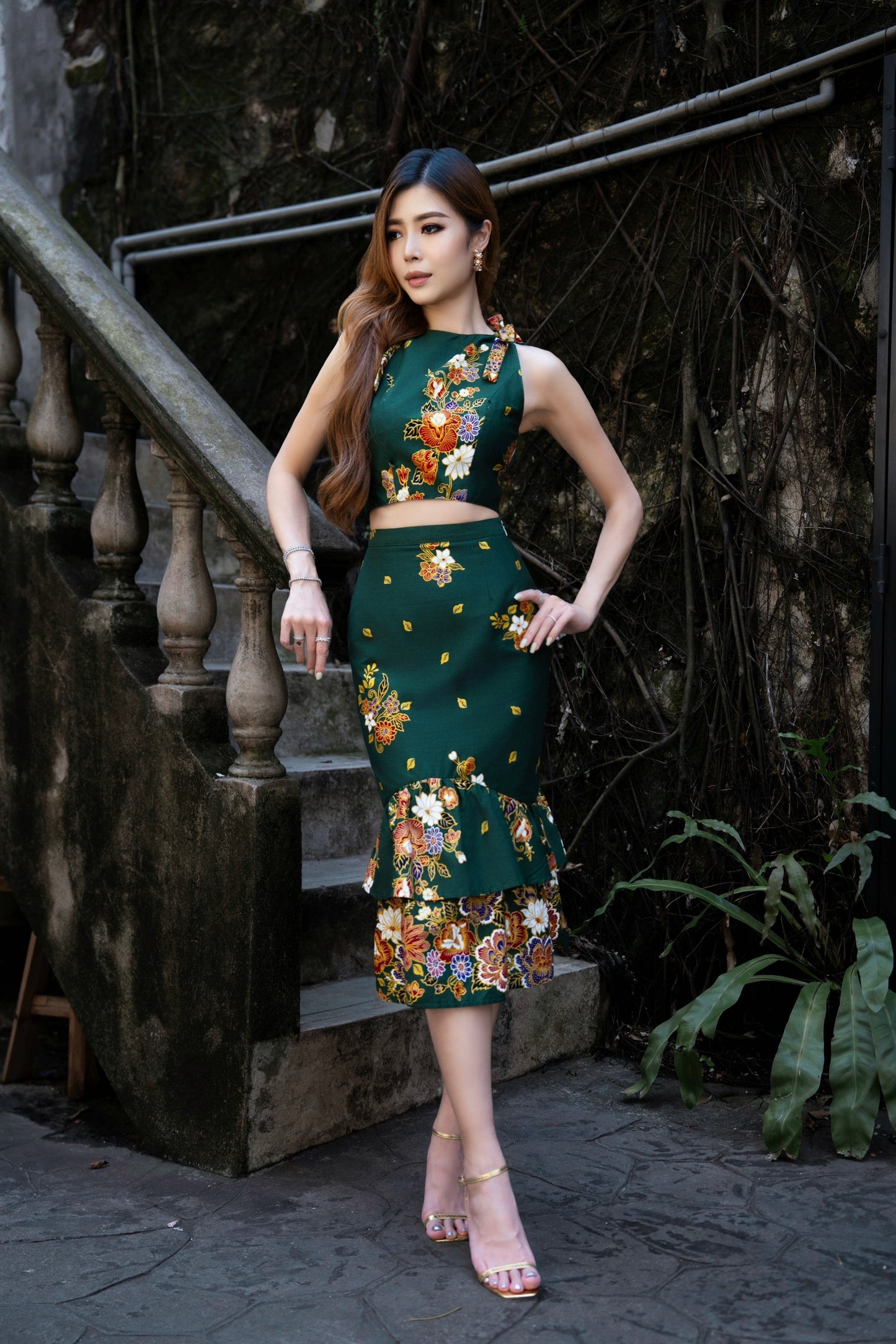 Emerald Glitter Batik Set