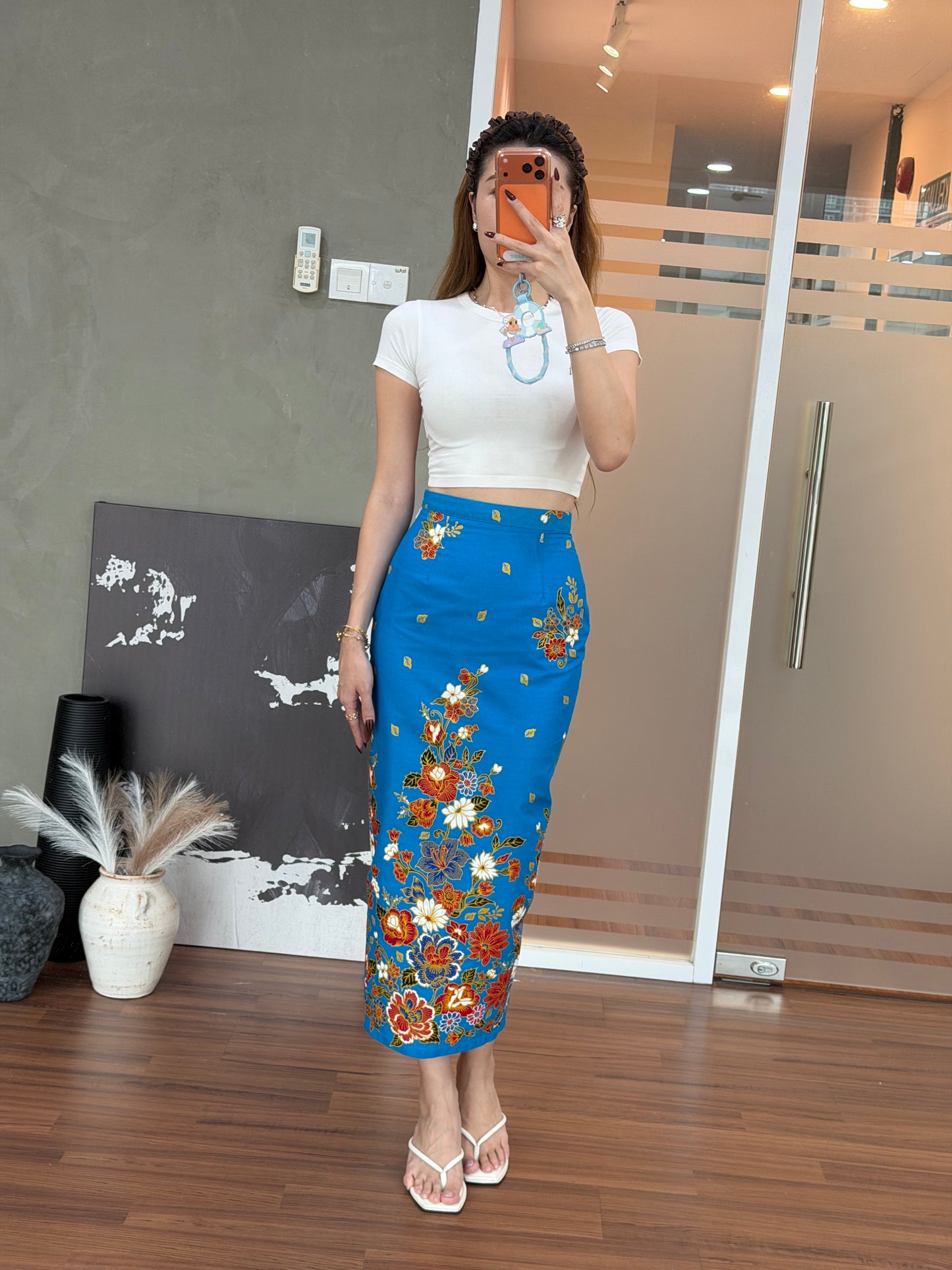*Premium* Sapphire Glittery Batik Skirt