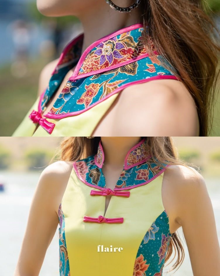 Hibiscus Charm | Oriental Batik Dress