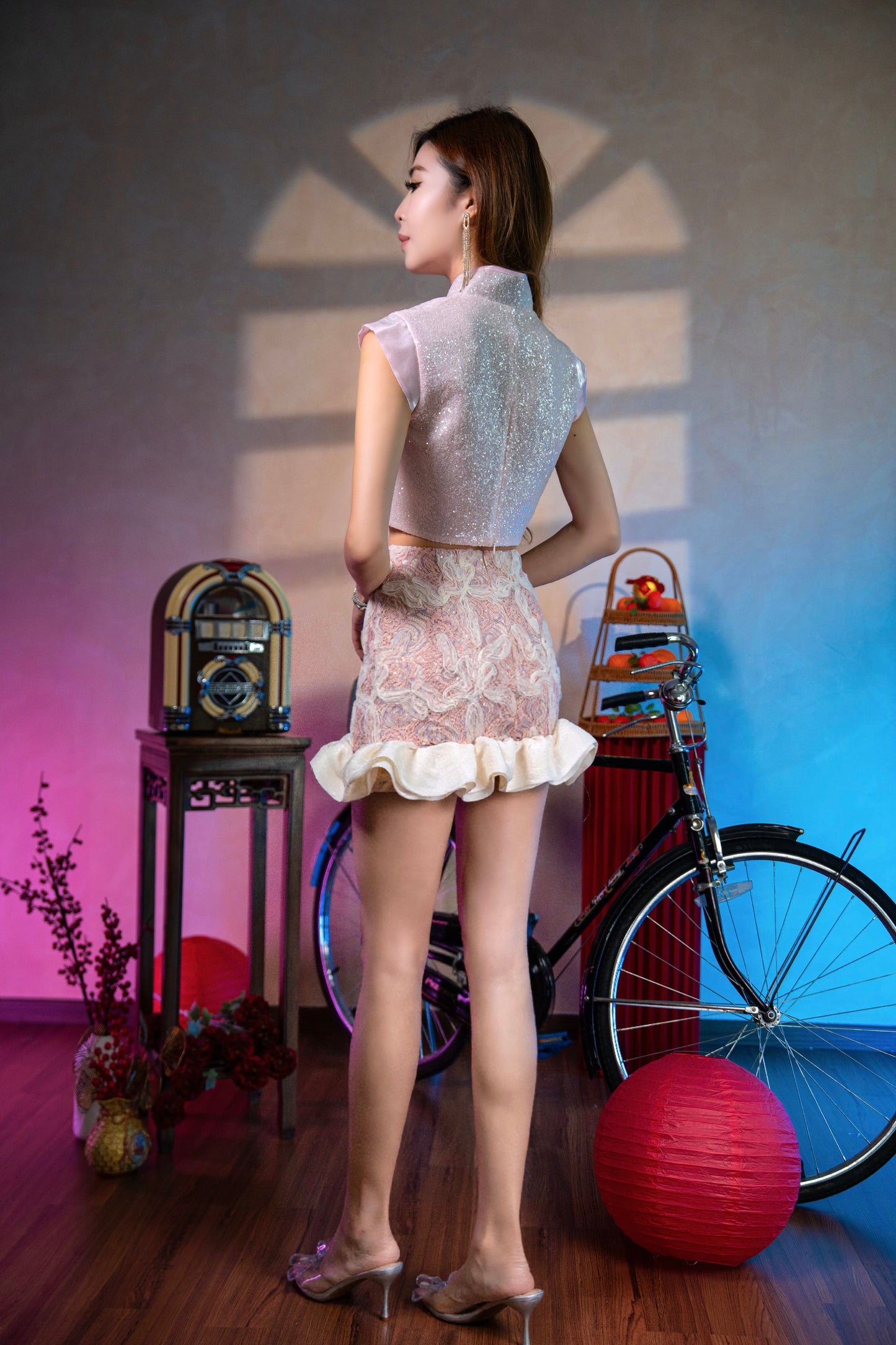 *Premium* Shu Hua | Laced Sequined Skirt