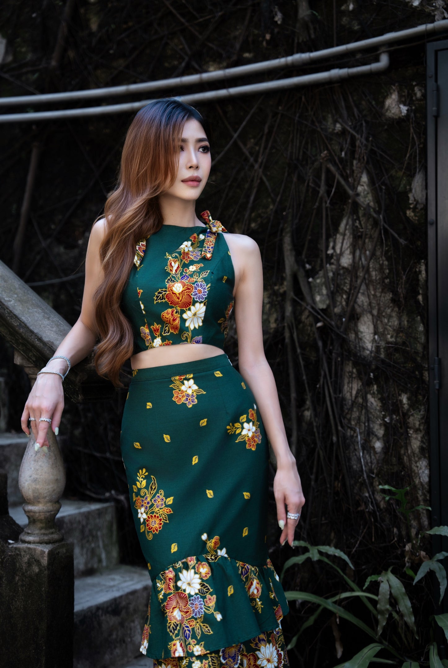 Emerald Glitter Batik Set
