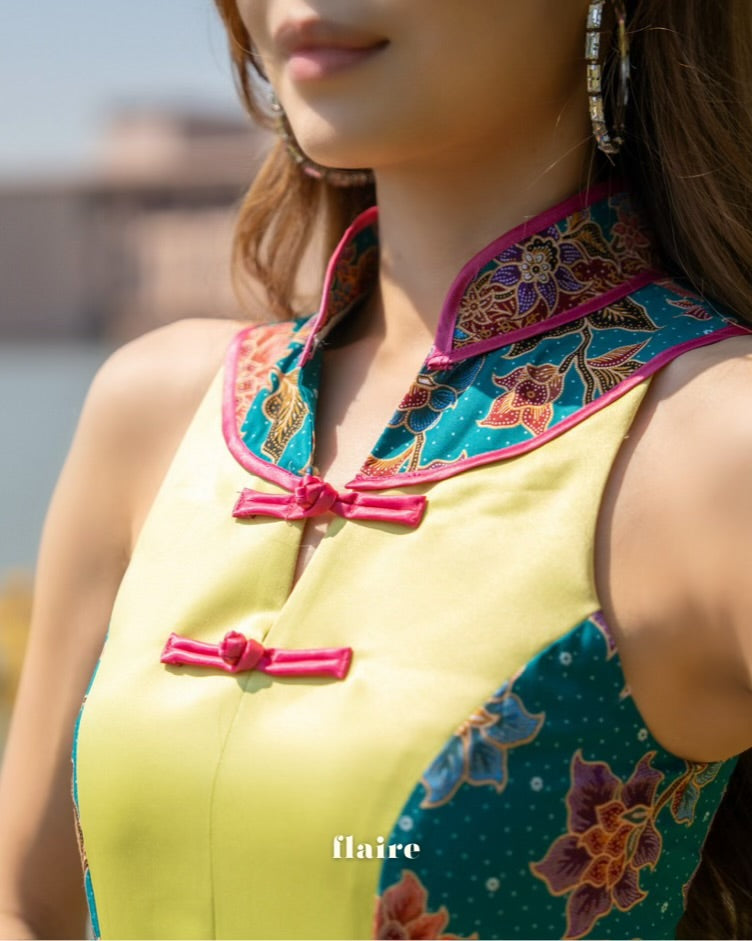 Hibiscus Charm | Oriental Batik Dress