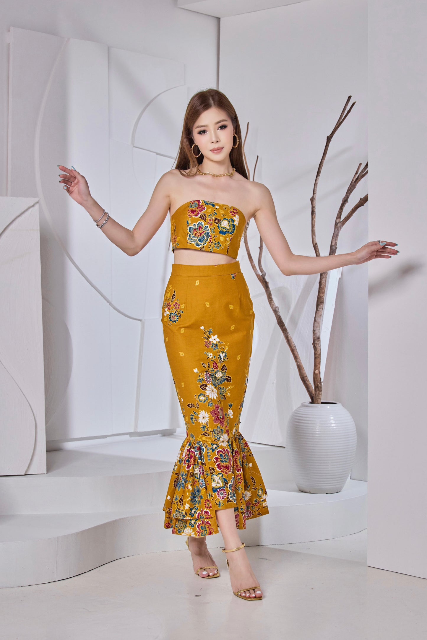Euphoria Midi Skirt (Mustard)