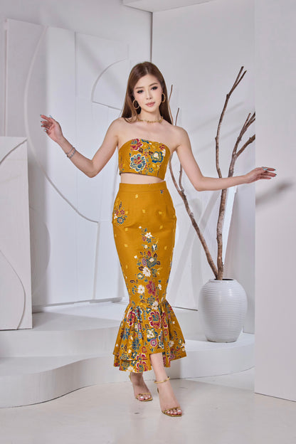 Euphoria Midi Skirt (Mustard)