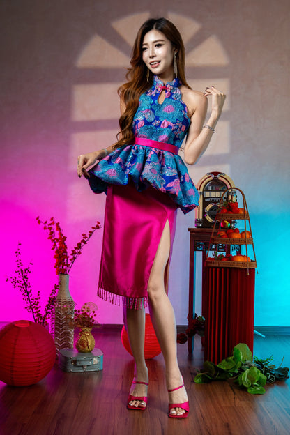 Fuschia Midi Skirt Only