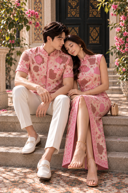 *Premium* Pink Teratai Batik Set
