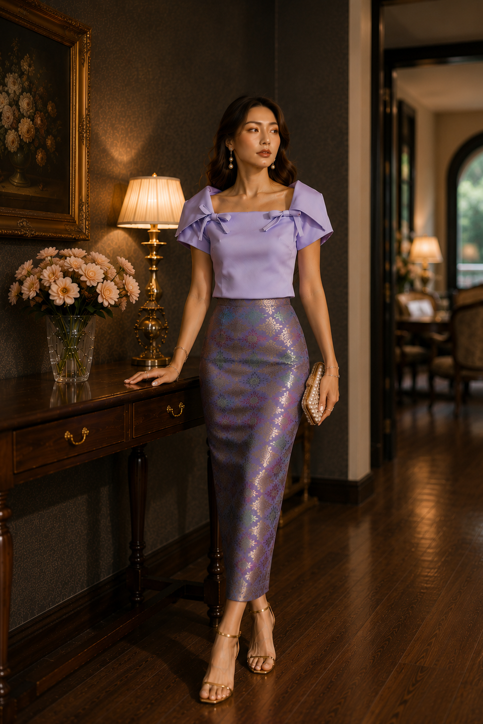 *PREMIUM* Lilac Empress Songket Set
