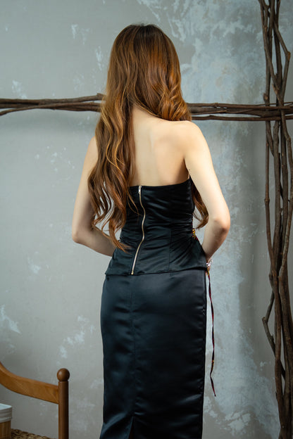 Crimson Glittery Batik Skirt