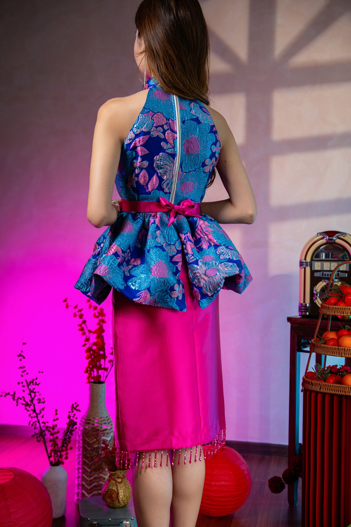 Fuschia Midi Skirt Only