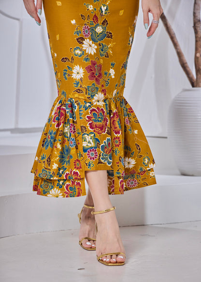 Euphoria Midi Skirt (Mustard)
