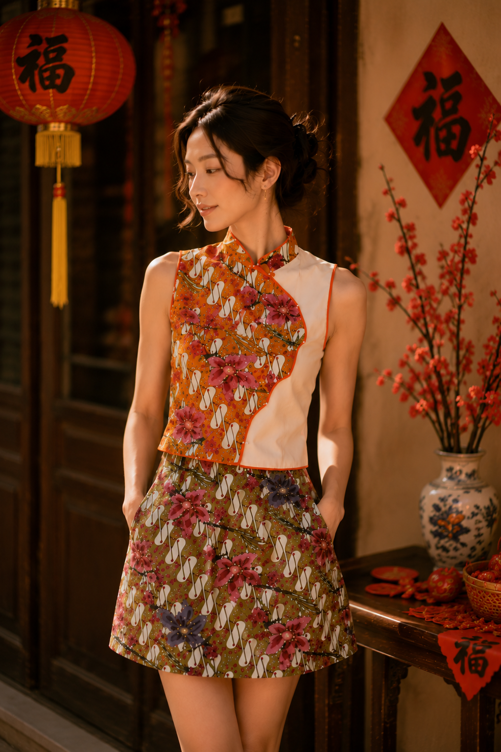 Orchid Batik Skort Set