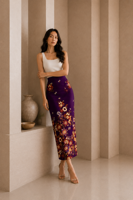 *Premium* Amethyst Glittery Batik Skirt