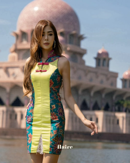 Hibiscus Charm | Oriental Batik Dress