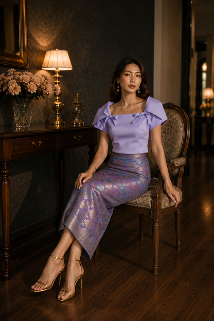 *PREMIUM* Lilac Empress Songket Set
