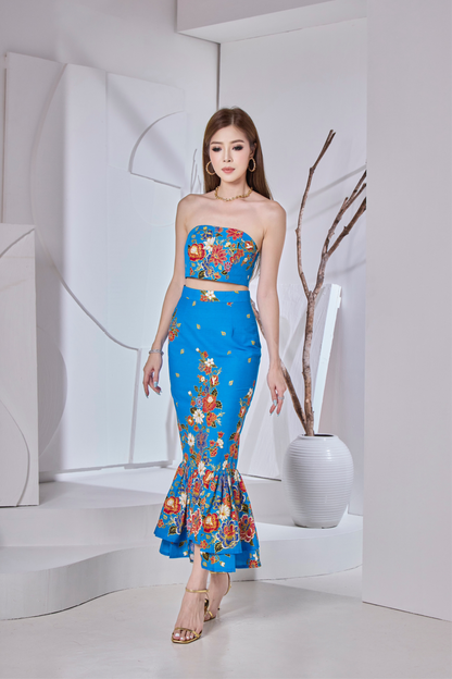 Euphoria Midi Skirt (Blue)
