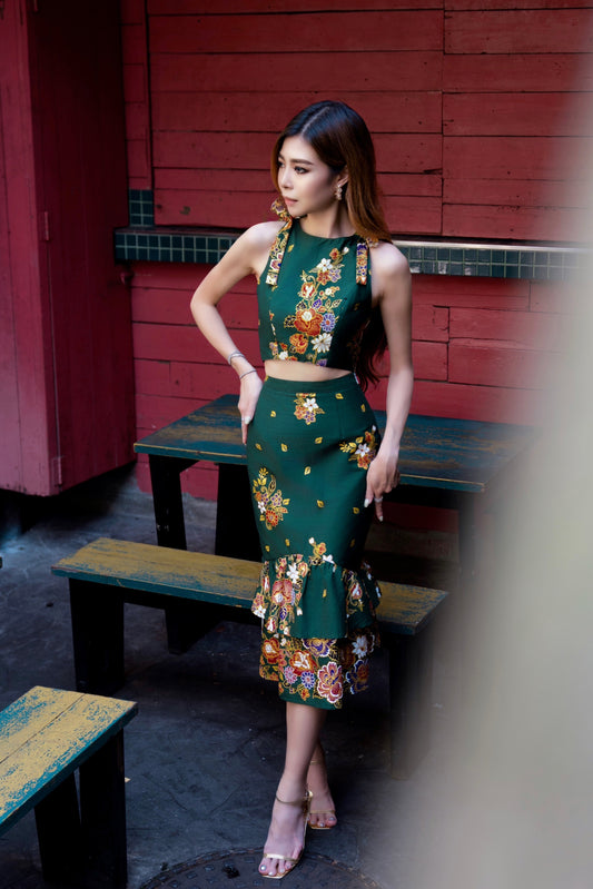 Emerald Glitter Batik Set