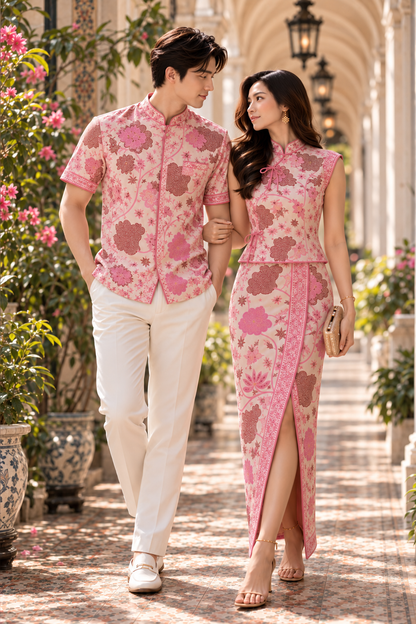 *Premium* Pink Teratai Batik Set