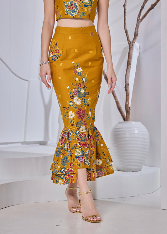 Euphoria Midi Skirt (Mustard)