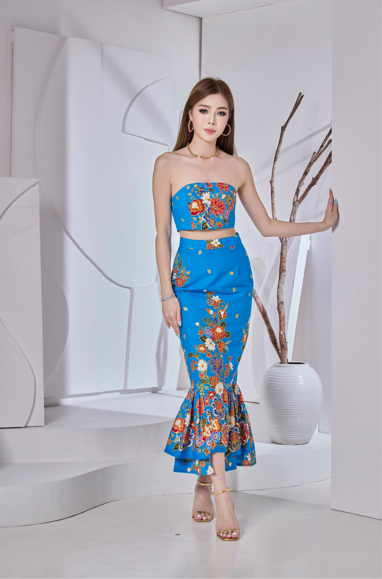 Euphoria Midi Skirt (Blue)