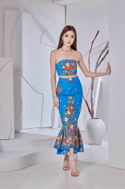 Euphoria Midi Skirt (Blue)