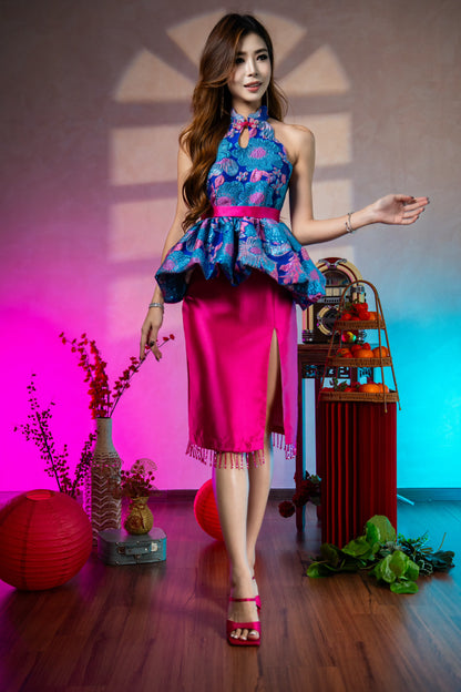 Fuschia Midi Skirt Only