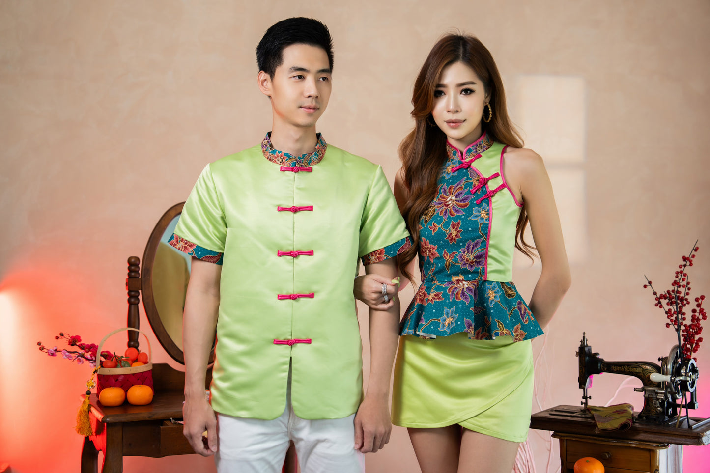 Nanyang Peony - Midi Skirt Set