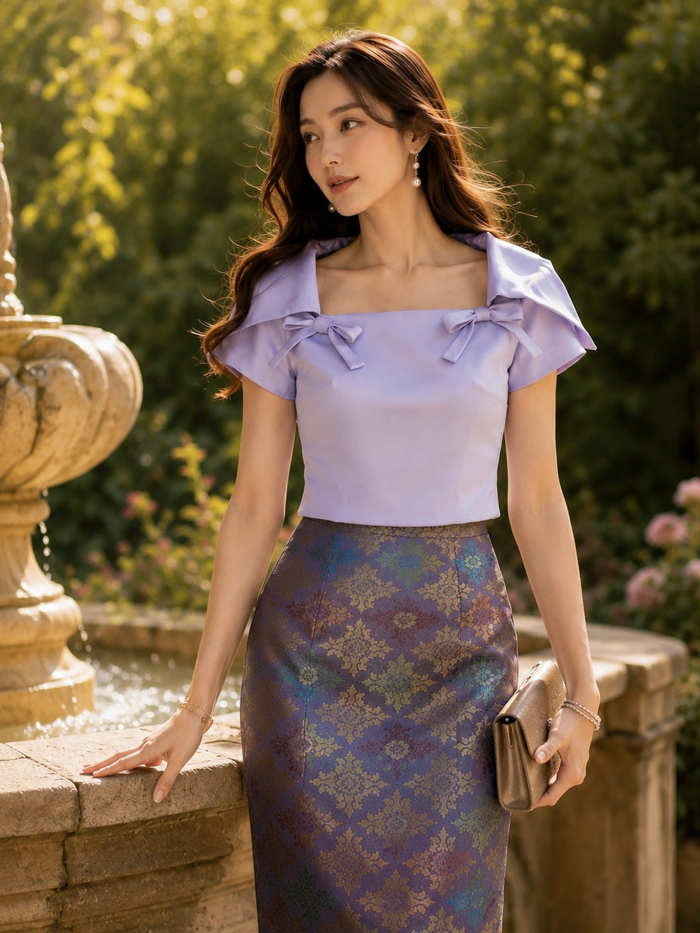 *PREMIUM* Lilac Empress Songket Set