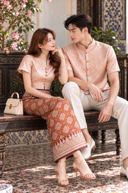 *PREMIUM* Auburn Thai Songket Set (Mix Sizes)