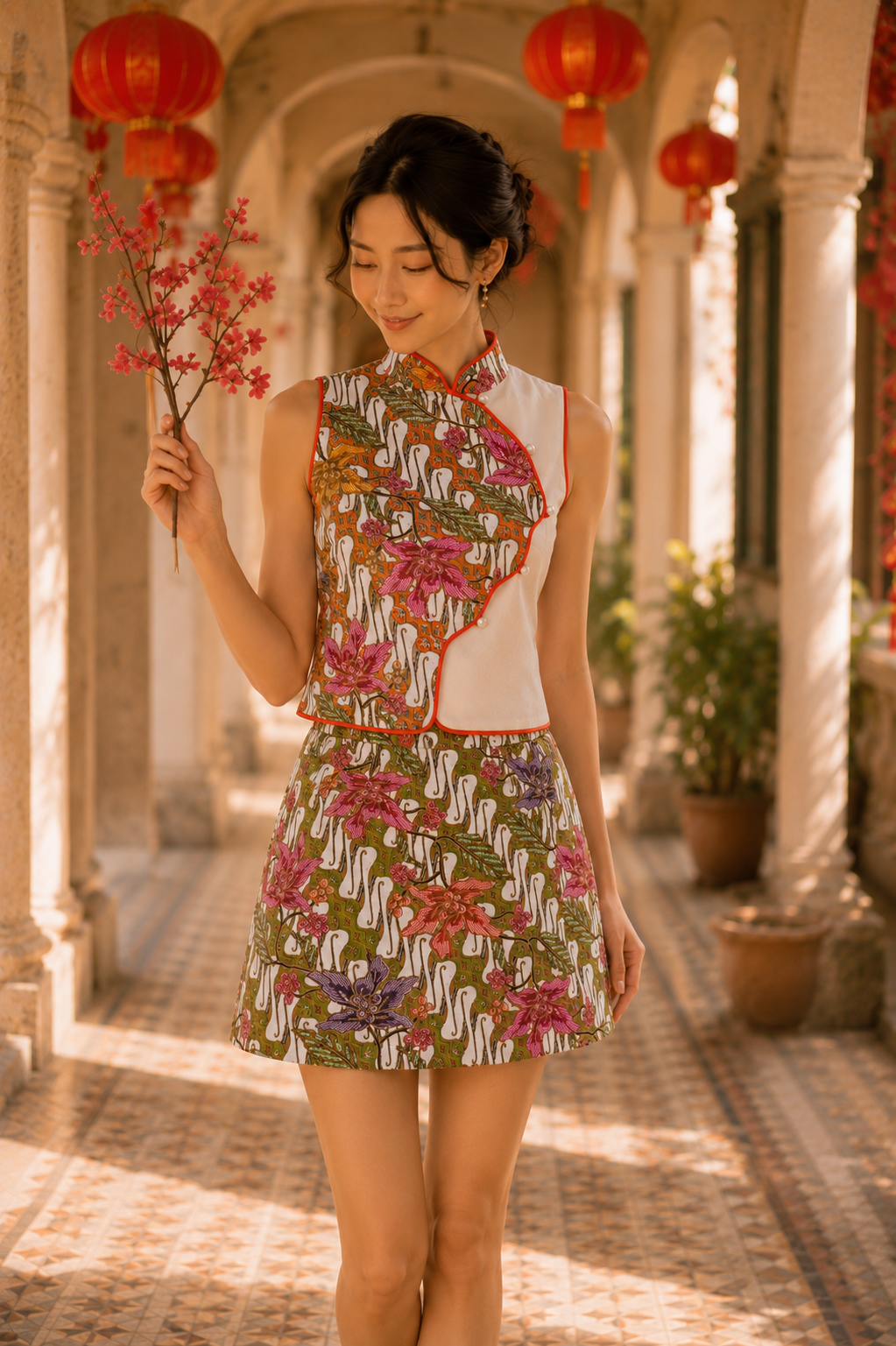 Orchid Batik Skort Set