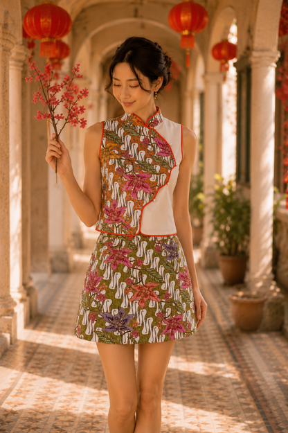 Orchid Batik Skort Set