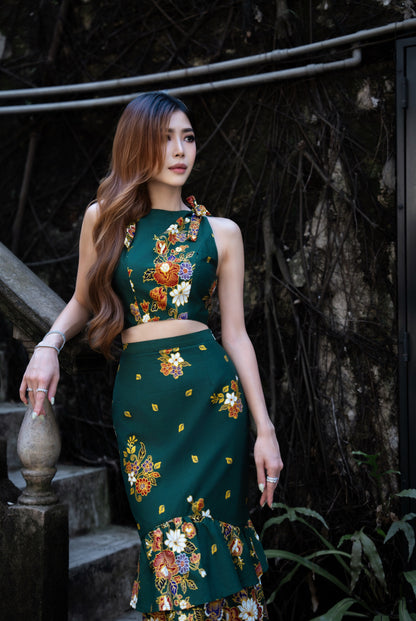 Emerald Glitter Batik Set
