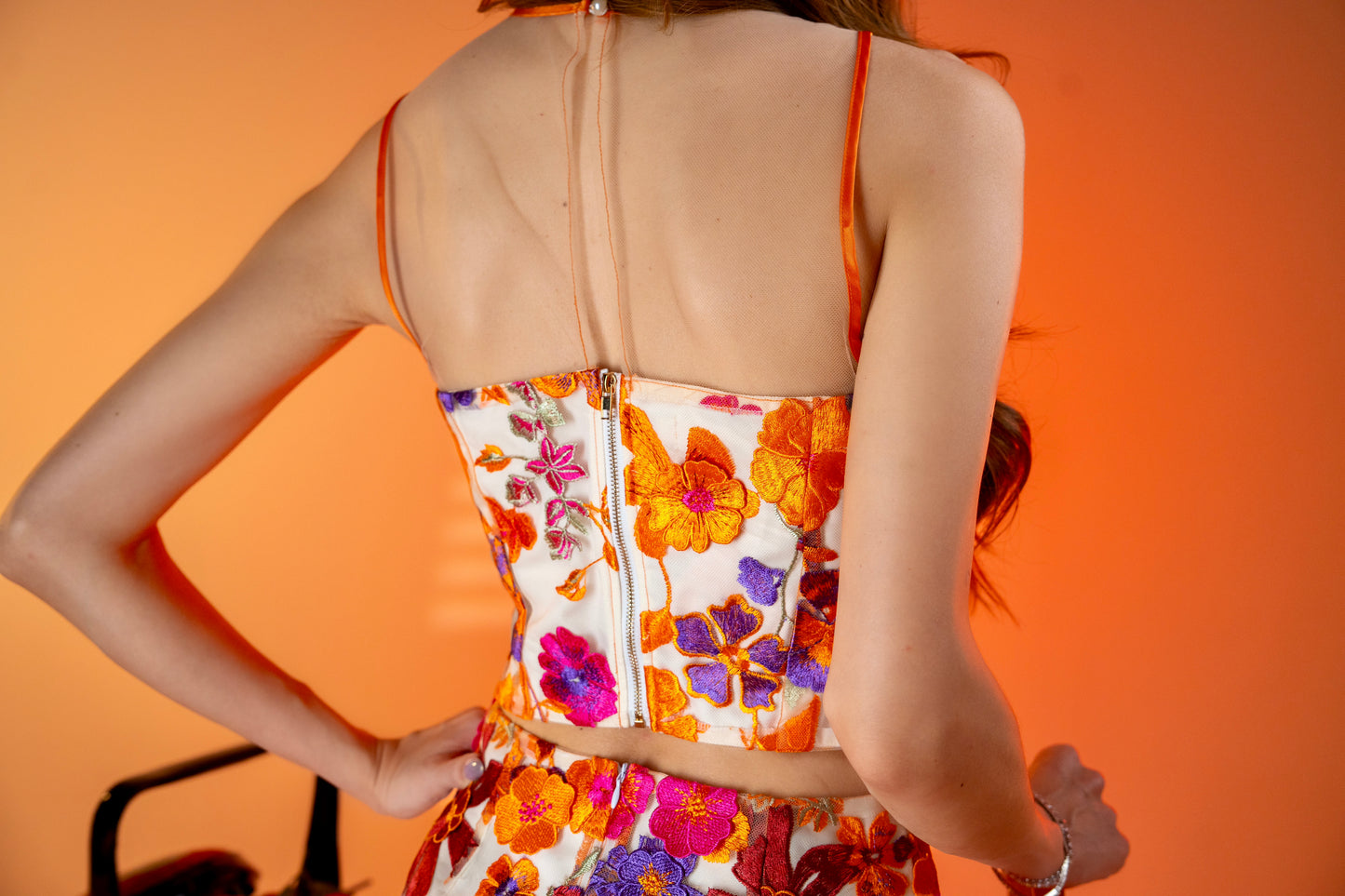 Mandarin Blooms | Mini Skirt