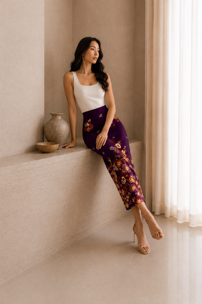 *Premium* Amethyst Glittery Batik Skirt