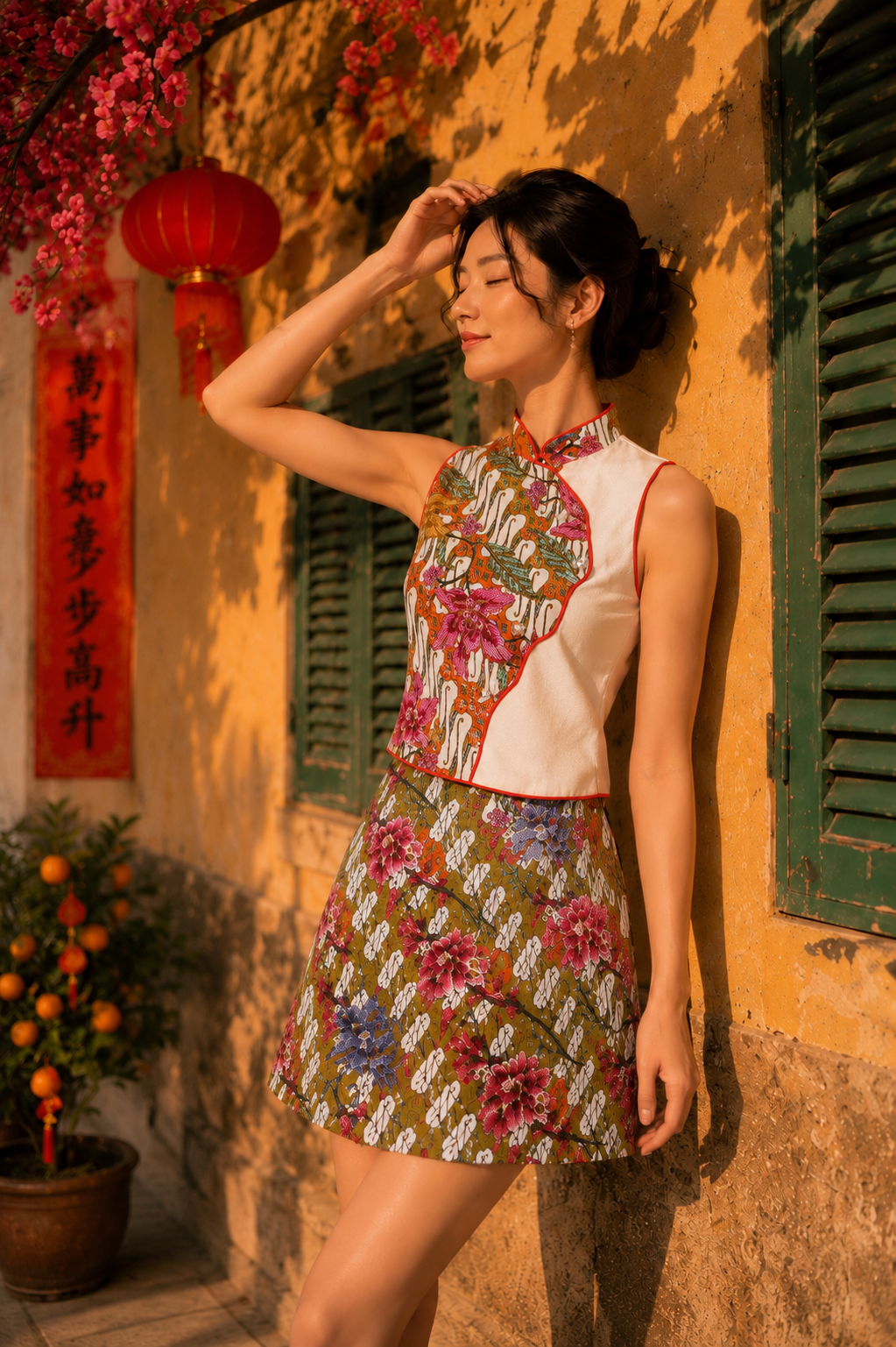 Orchid Batik Skort Set