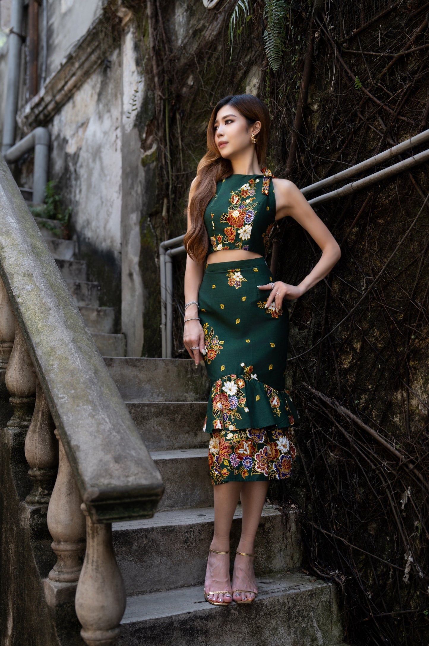 Emerald Glitter Batik Set