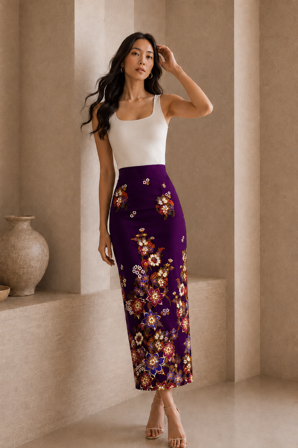 *Premium* Amethyst Glittery Batik Skirt