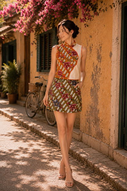 Orchid Batik Skort Set