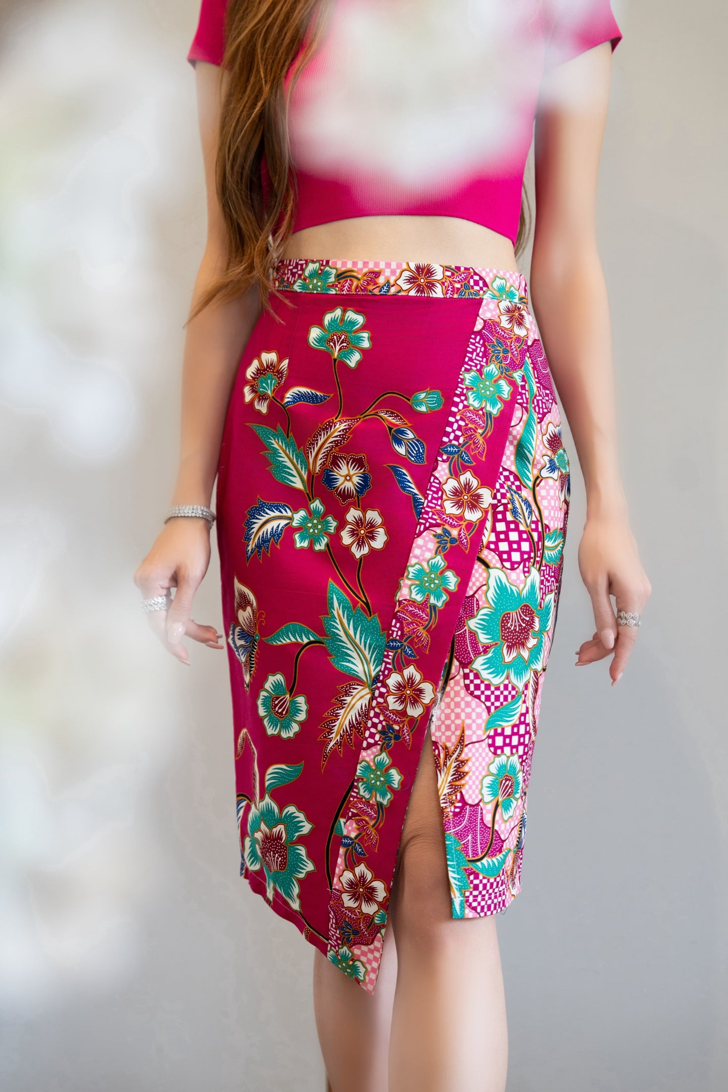 Dahlia Fuschia Batik Skirt