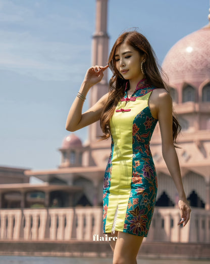 Hibiscus Charm | Oriental Batik Dress