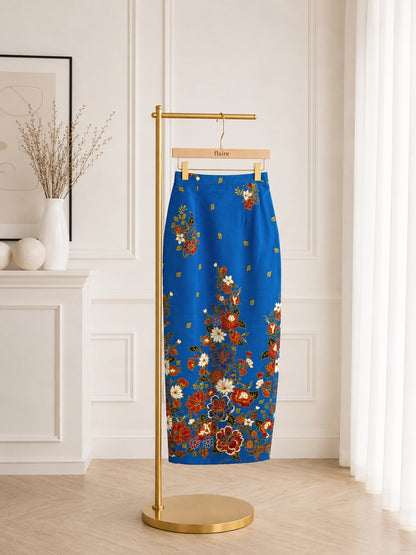 *Premium* Sapphire Glittery Batik Skirt
