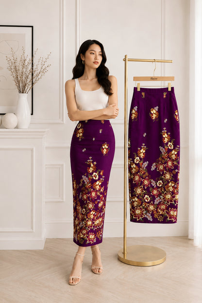 *Premium* Amethyst Glittery Batik Skirt