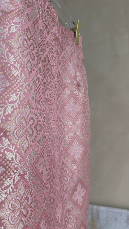 *PREMIUM* Golden Era Metallic Pink Songket Set